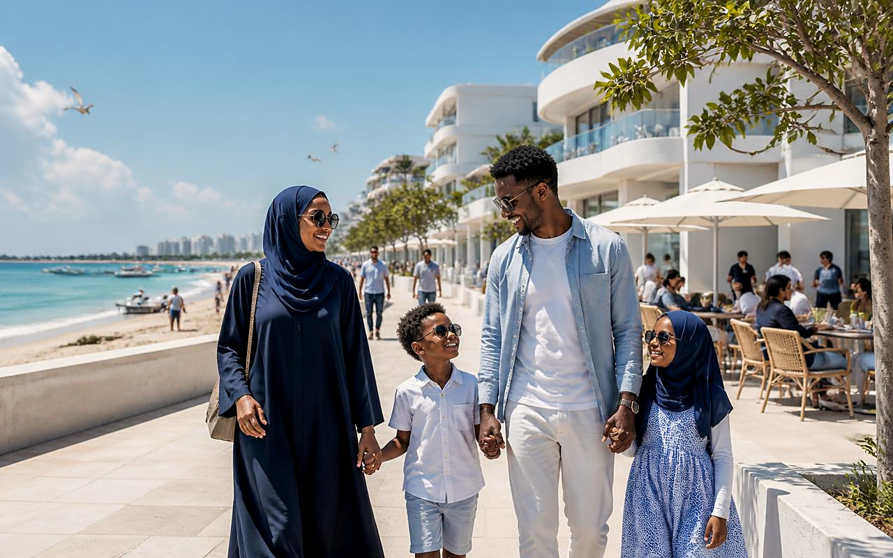 Family-friendly coastal lifestyle in Somalia